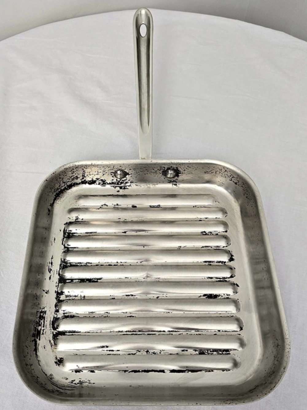 All-Clad Stainless Steel Griddle Grill Pan 11x11 With Handle 20"